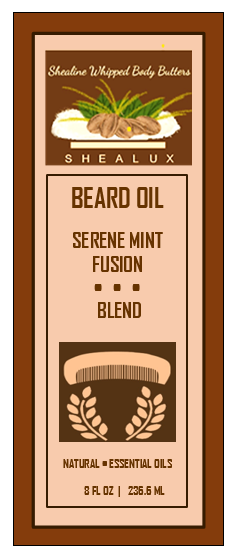 SheaLux Specialty Beard Oils - Serene Mint Fusion (m) (Cedarwood/Tea Tree/Peppermint/Lavender)